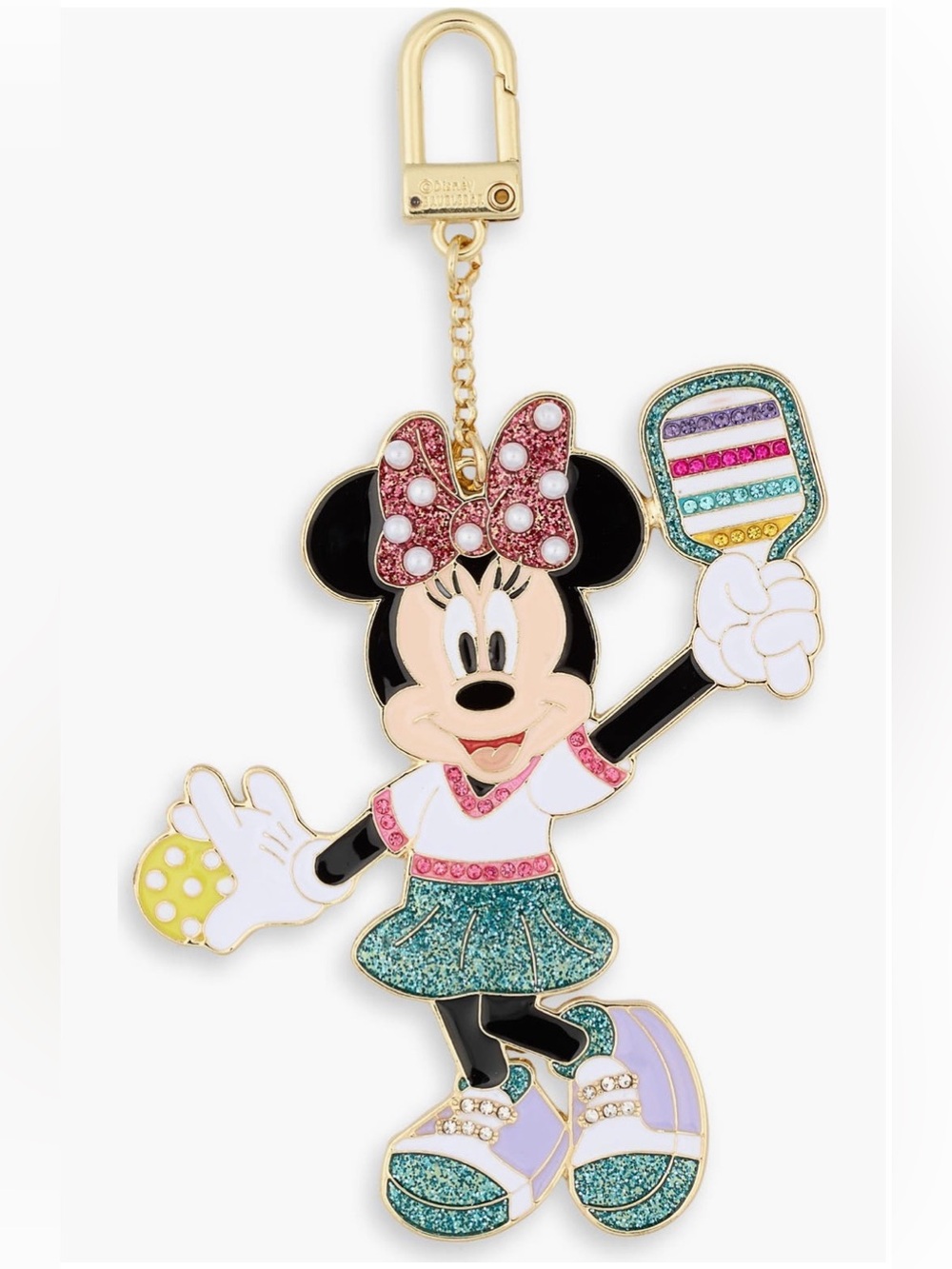 BaubleBar Disney Minnie Mouse Pickleball Bag Charm – Multi 💜💛🔑